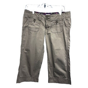 American Eagle Outfitters Womens Khaki Beige Capri Crop Cargo Pants Womens 6